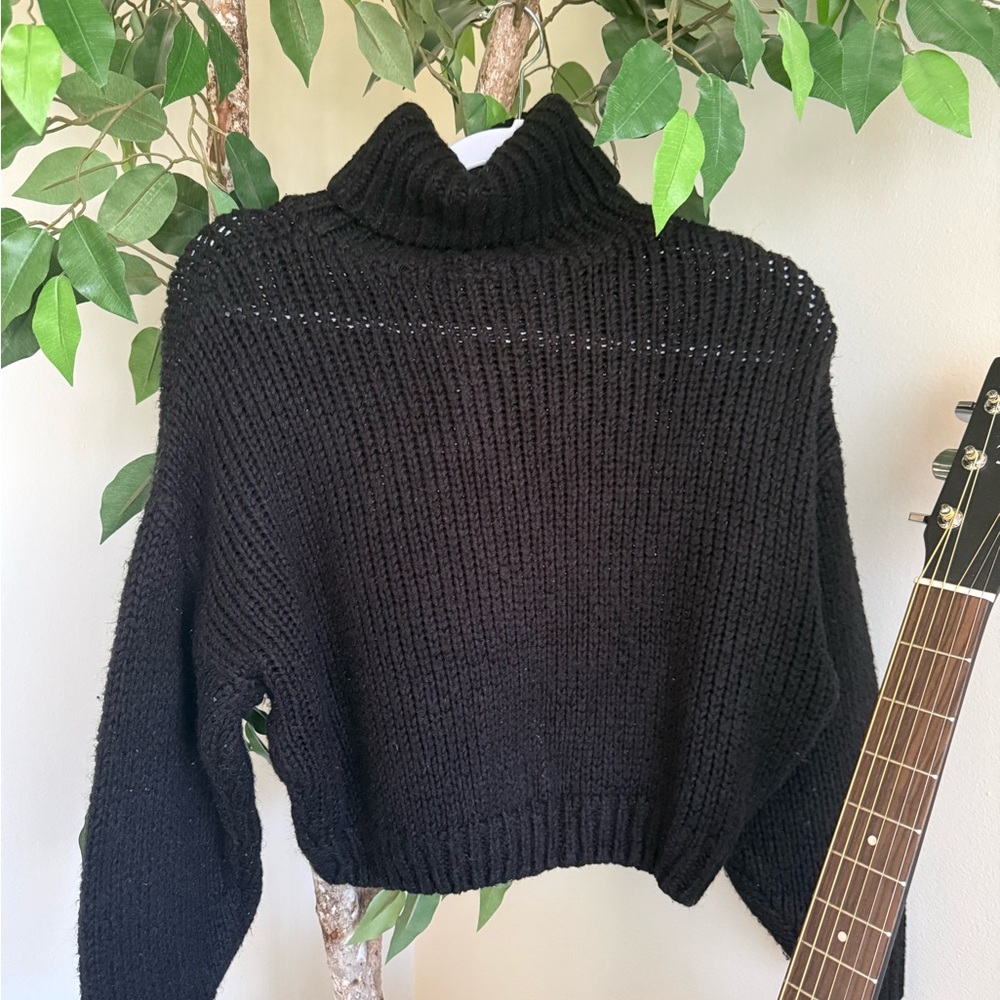 H&M Chunky Knit Black Turtleneck Sweater